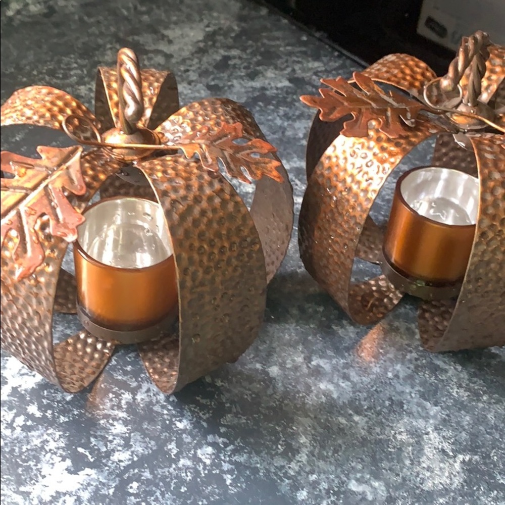 Pumpkin table candle decoration